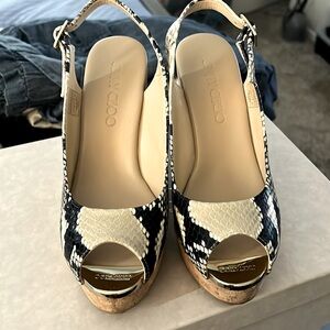 Jimmy Choo snake print wedges